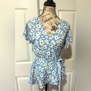 Yumi Kim Blue and White Floral Blouse